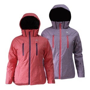 GL8338 Ladies Outdoor Ski Winter Jacket with Waterproof Fashion Melange Fabric