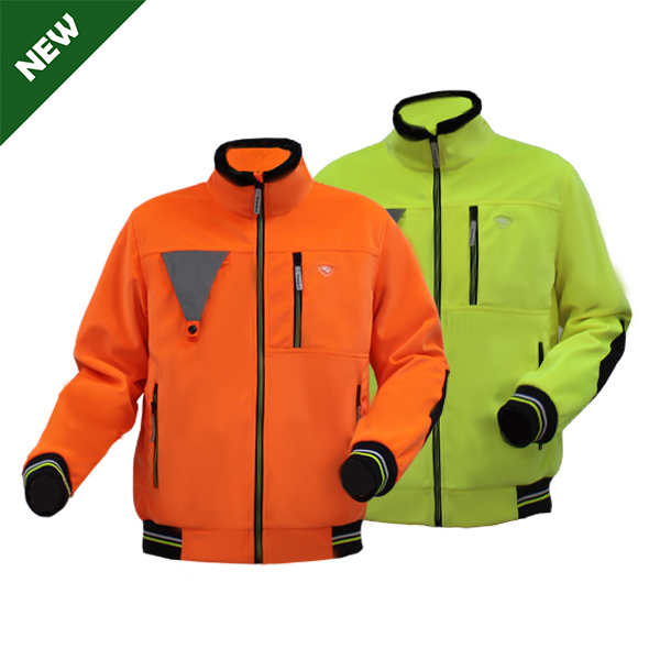 GL8667 Modern Comfortable Fluorescent Hi Vis Color Softshell Jacket for Men with Stretchy Fabric