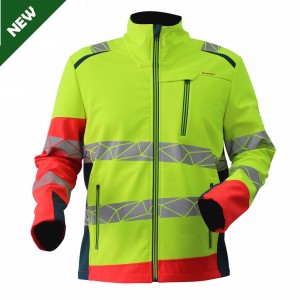 Modern Comfortable Fluorescent Hi Vis Color Softshell Jacket for Men