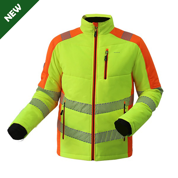 GL8818 Moderna y cómoda mejor chaqueta de ropa de trabajo de invierno de alta visibilidad para hombres con tela suave y elástica