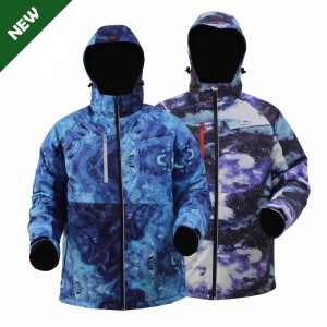 GL8829 Jachetă de exterior pentru bărbați în timpul iernii cu țesătură de imprimare impermeabilă