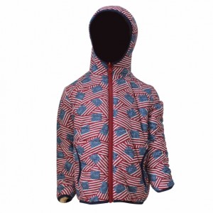 GL8816 Kids Outdoor Winter Jacket with Reversible Jacket Style, Fashion Velveteen and Overall Printing Fabric