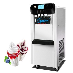 2020 m. Karšto pardavimo 2 + 1 mišrių skonių „Rainbow“ minkštųjų ledų mašina sušaldyto jogurto mašina