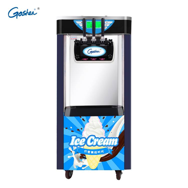Kvalitný stroj na výrobu tvrdej zmrzliny CE preukázal stroj na mäkkú zmrzlinu Nový stroj na výrobu mäkkej zmrzliny s tromi príchuťami