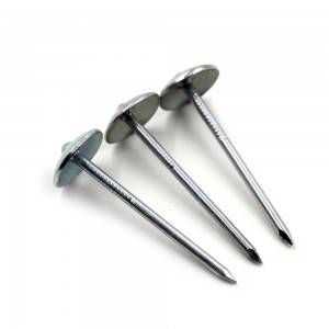 Chinese factory supply umbrella head twist shank zinc galvanized surface steel roofing nails