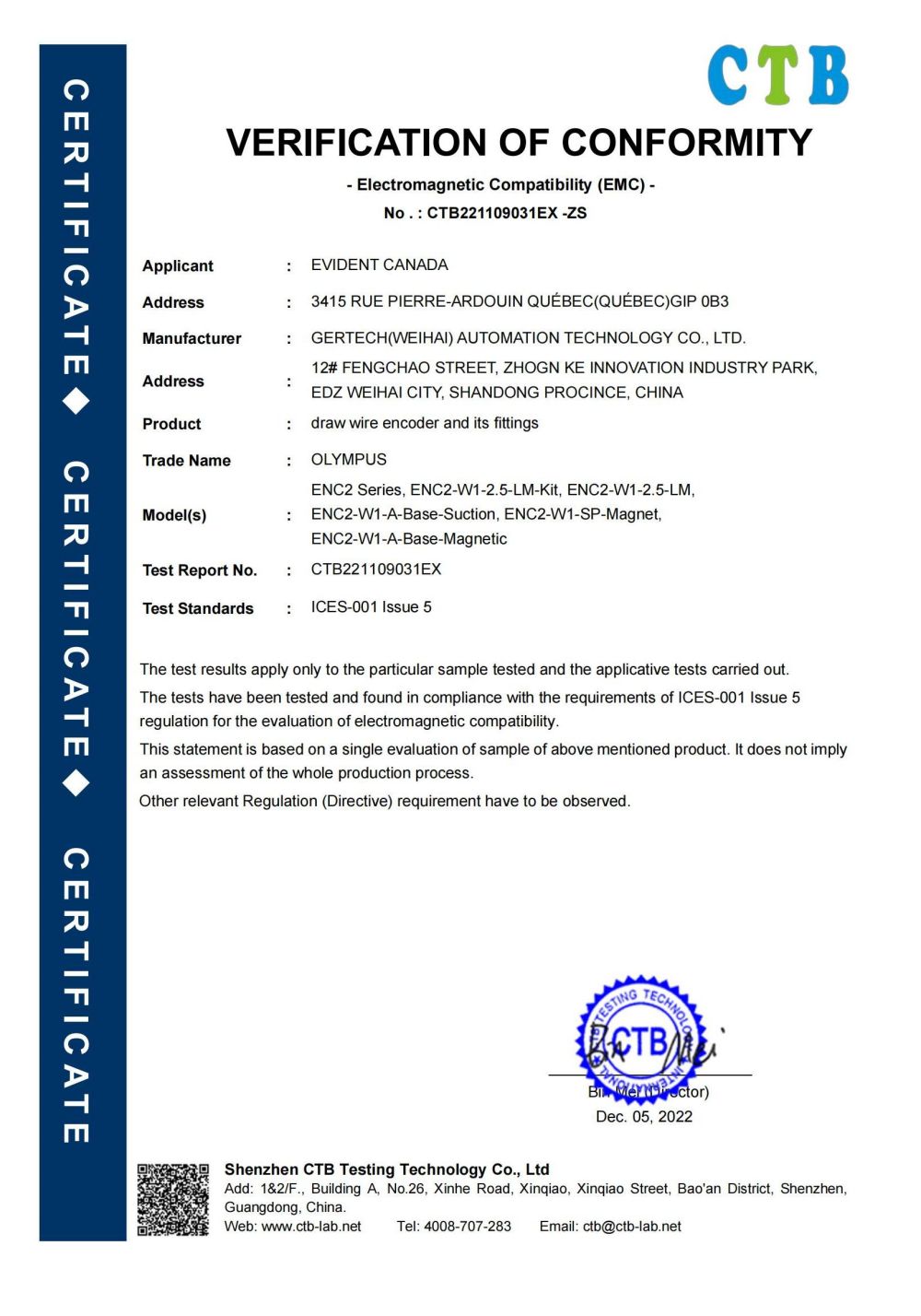 Certificado ICES-001_00