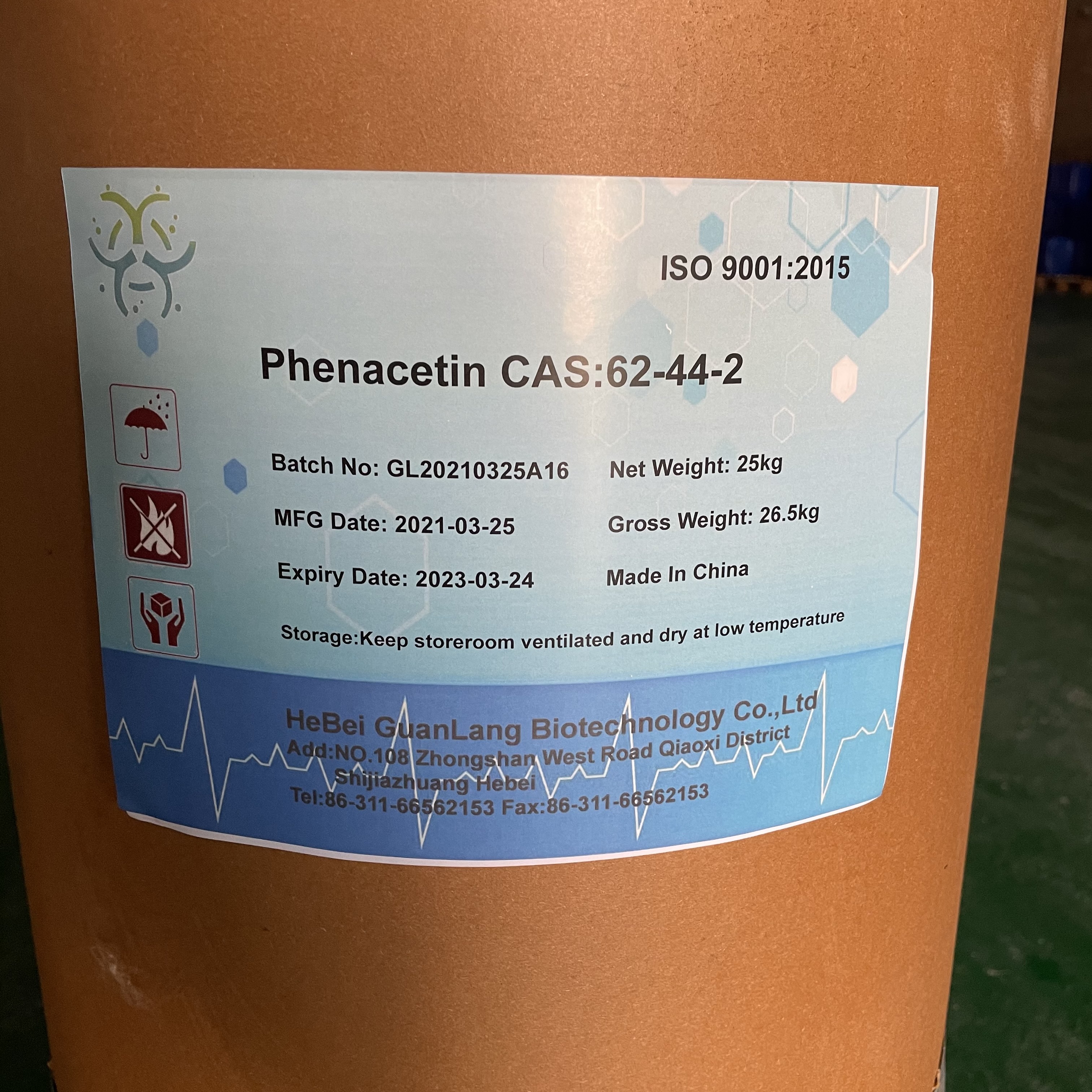 Original Factory Hydrogen Peroxide Disinfectant - Phenacetin supplier in china free sample available – Guanlang