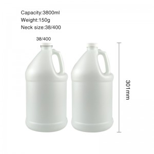 Botella de plástico de 1 galón con asa para envasar líquidos