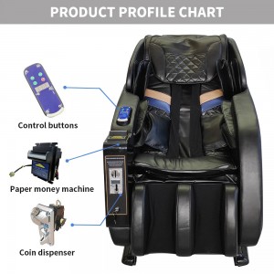 Commercial SL track coin operated vending massage chair