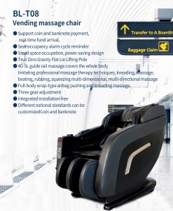 Chaise de massage commerciale à monnayeur sur rail SL