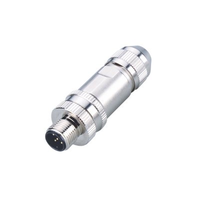 M12 Male Assembly Straight Shielded metal shell connector