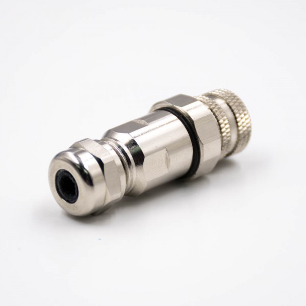 M12 A Code Assembly 5 Pin Female Straight Shield Metal Connector