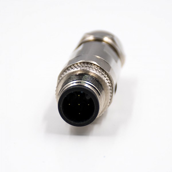 M12 A Code Assembly 5 Pin Male Straight Shield Metal Connector