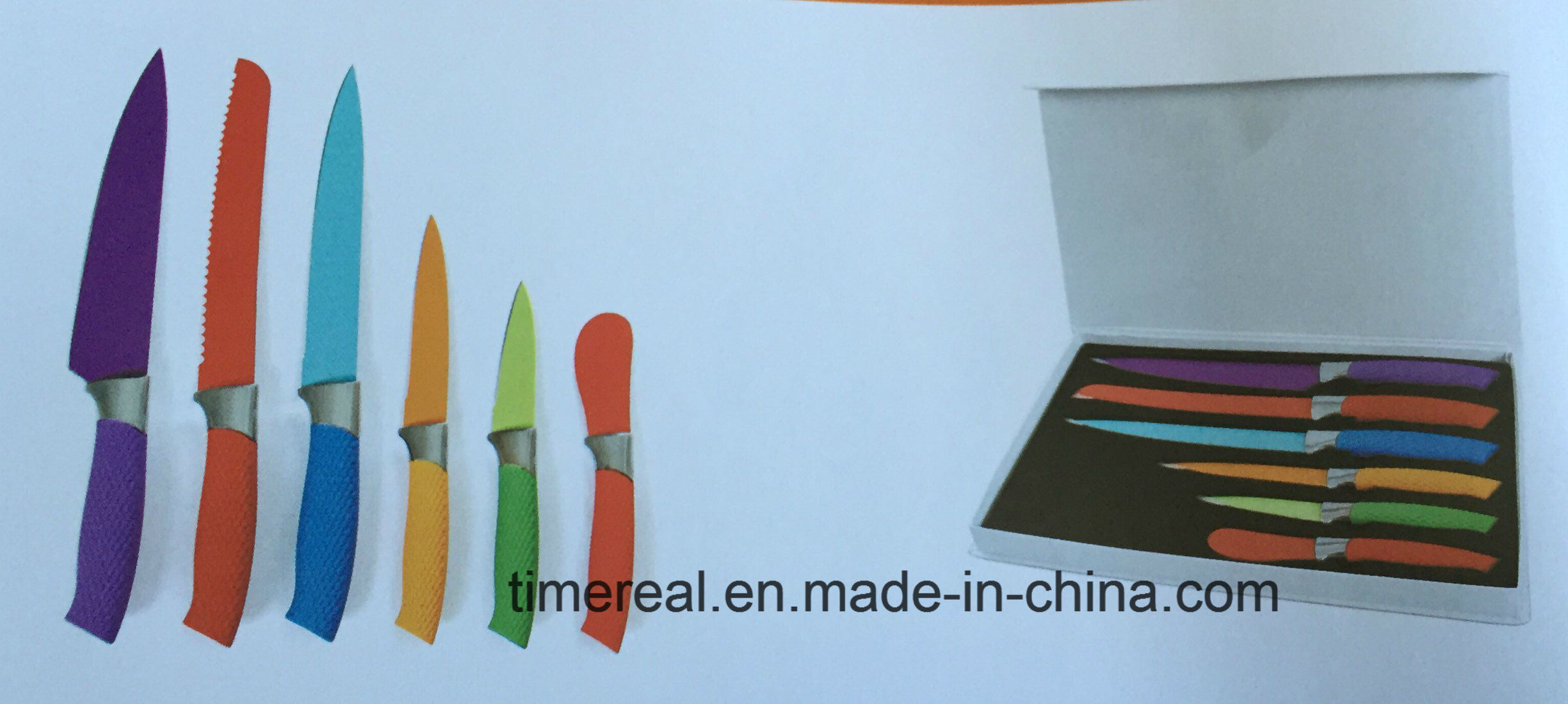 OEM/ODM Manufacturer Spoon Fork Knife Cutlery Set -
 Stainless Steel Kitchen Knives Set with Painting No. Fj-002 – Long Prosper