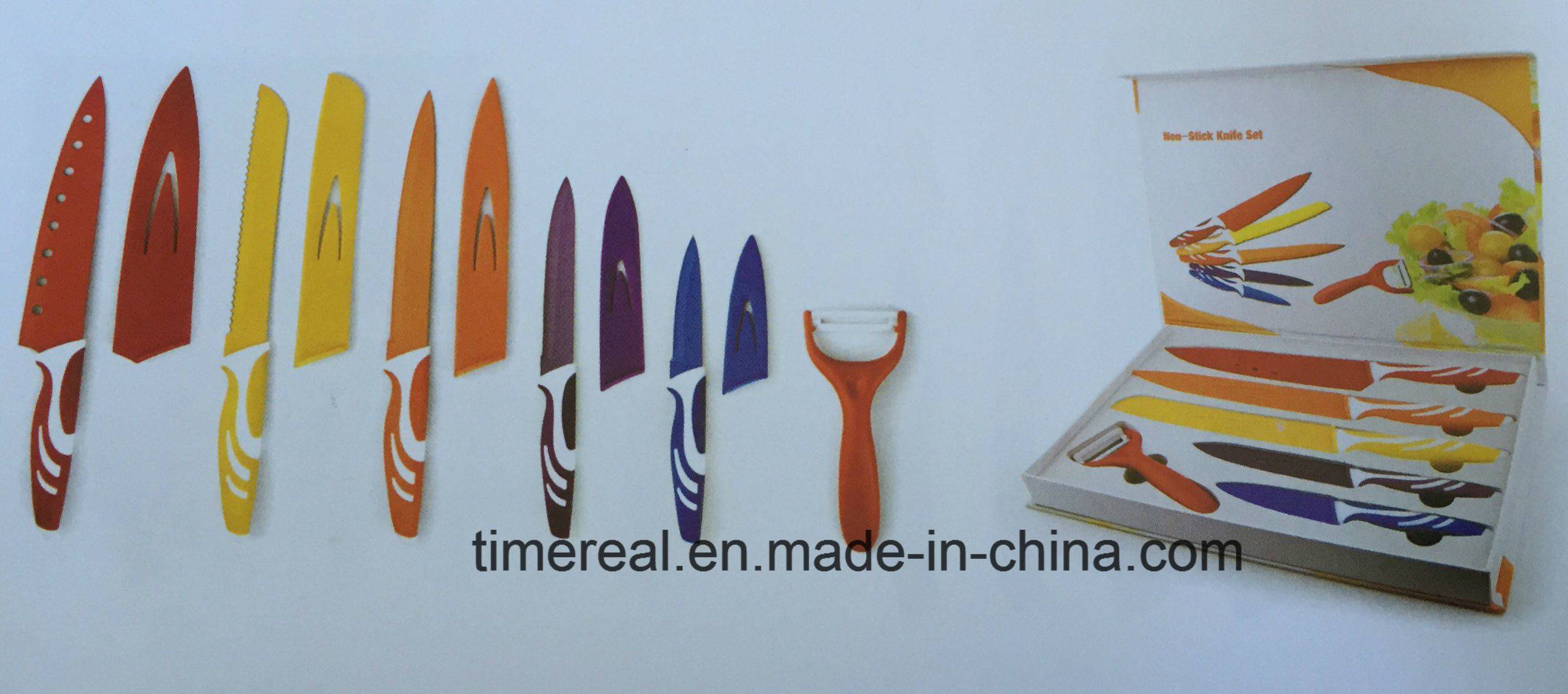 Stainless Steel Kitchen Knives Set with Painting No. Fj-008