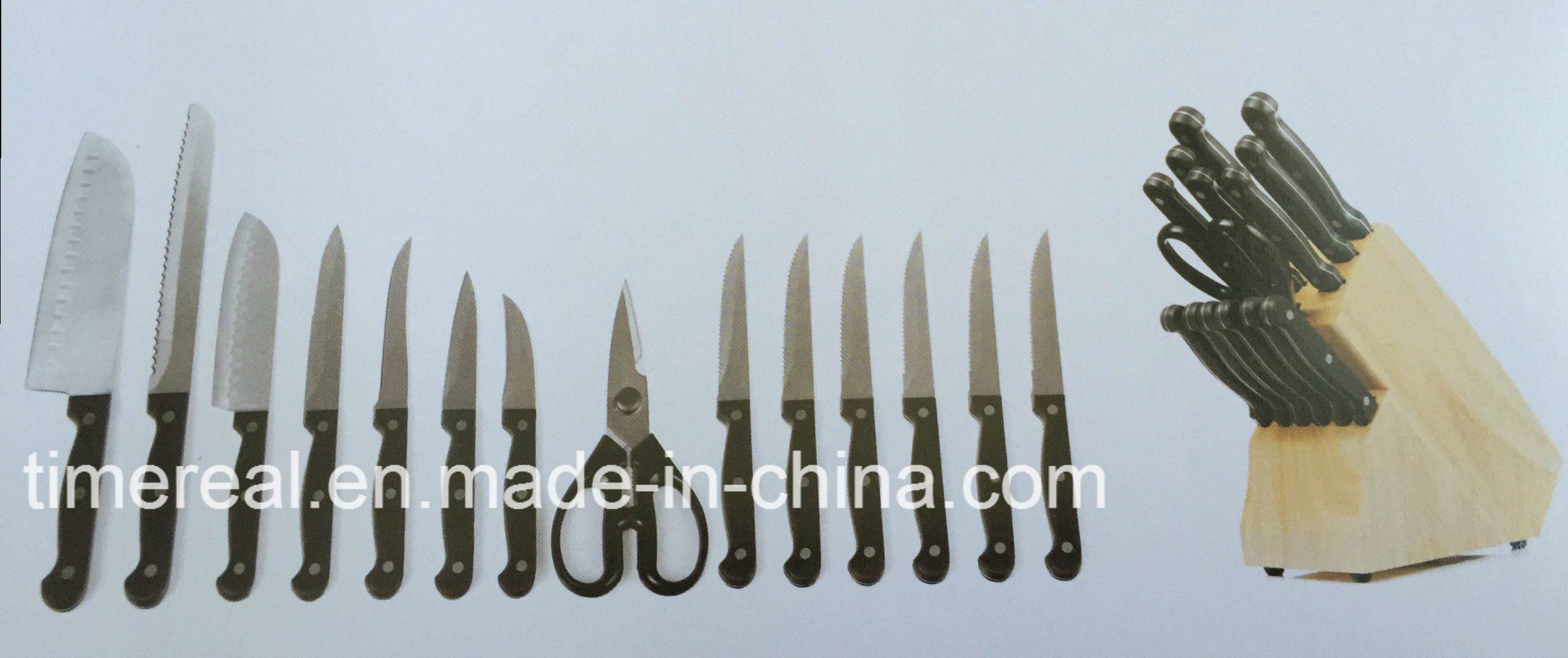 OEM Customized Gold Plated Dinnerware Set -
 Stainless Steel Kitchen Knives Set with Painting No. Fj-0054 – Long Prosper