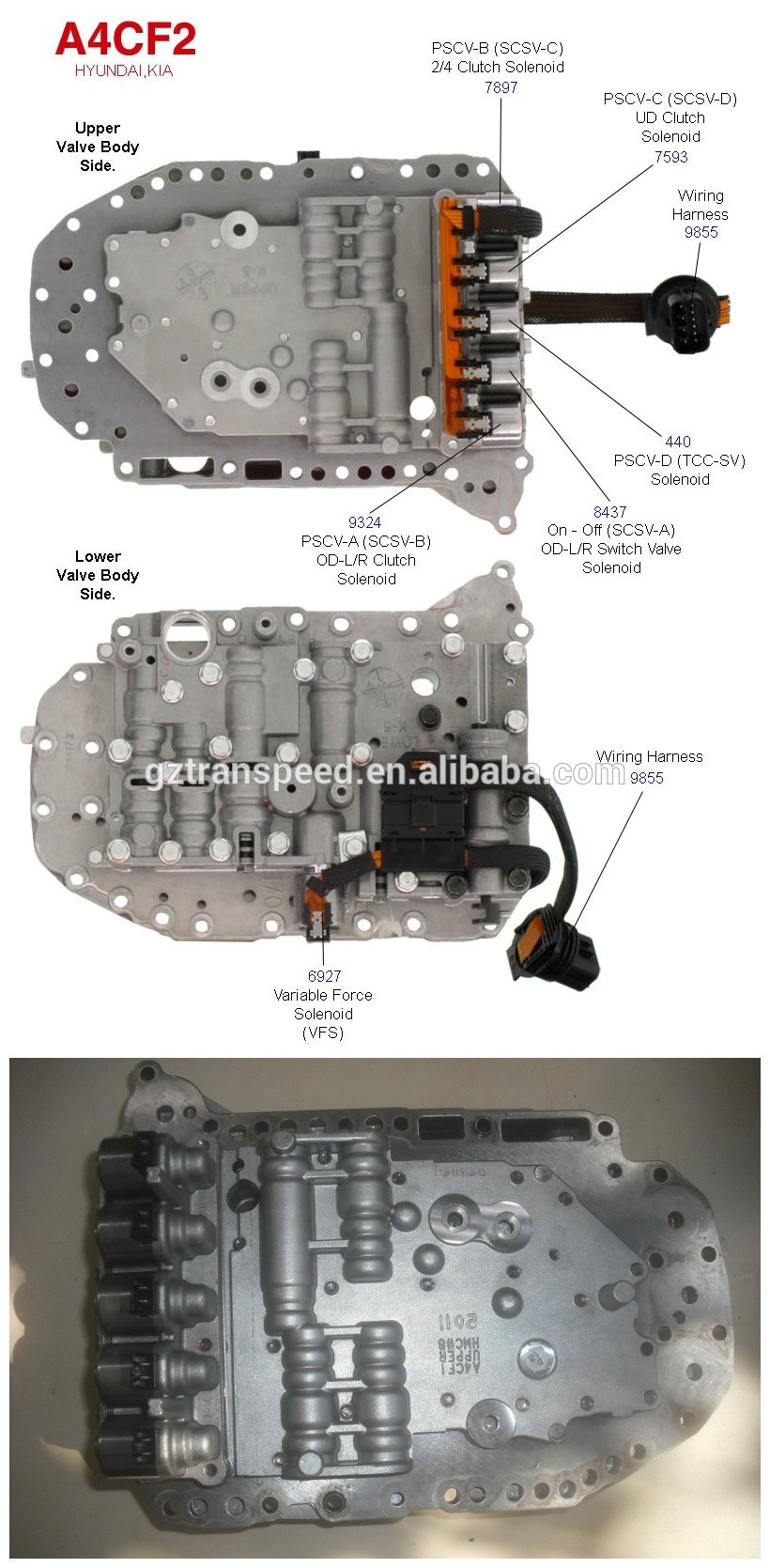 A4CF2 automatic transmission gearbox valve body