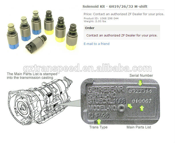 6HP auto transmission solenoid kit OE NO.1068 298 044