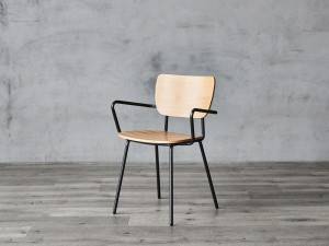 Metal Dining Room Arm Chair With Polywood