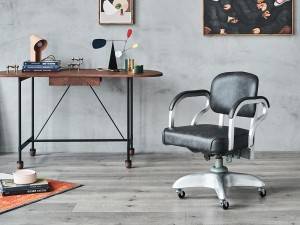 Aluminum Office Chair with upholstered back and seat
