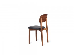 Solid Wood Frame Dining Chair With Upholstered Seat