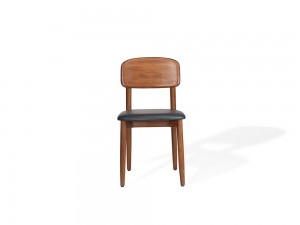 Solid Wood Frame Dining Chair With Upholstered Seat