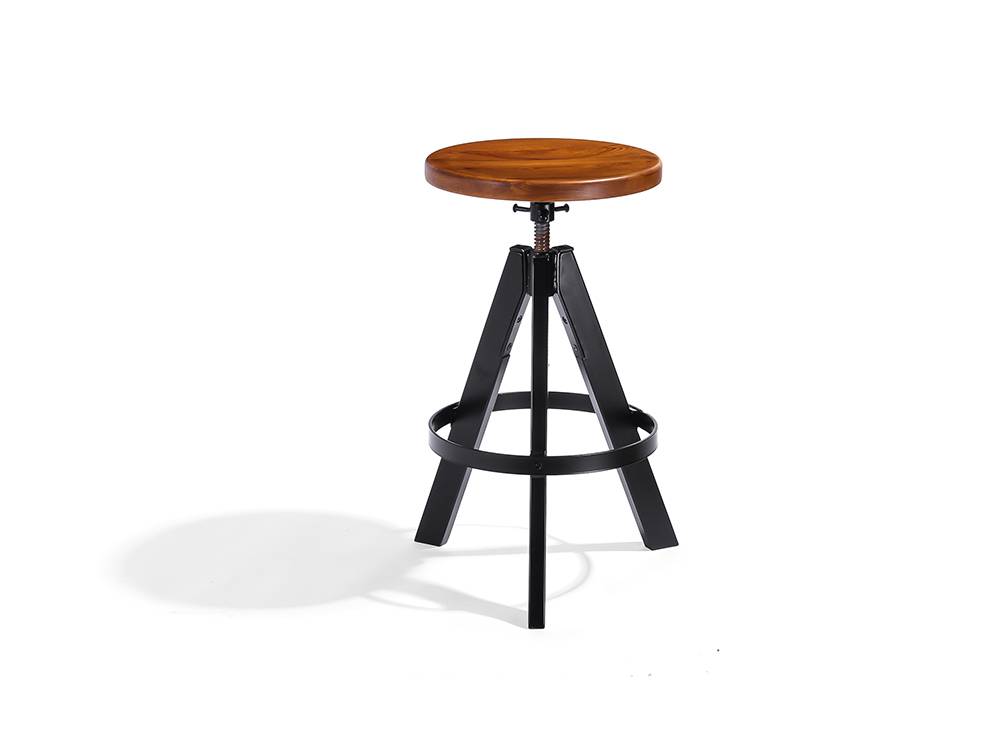 Wholesale Wooden Stool - Restaurant Counter Stool With Wooden Seat – Yezhi detail pictures