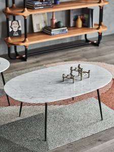 German Style White Marble Sofa Coffee Tea Table