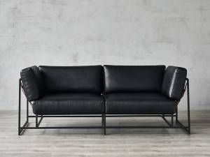2 Seats Living Room Leather Sofa