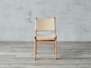 Kursiya Xwarinê ya Vintage Solid Wood Bi Upholstered