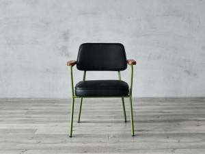 Upholstered Leisure Chair with wooden arm