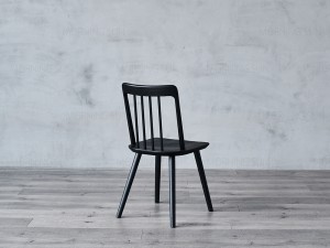 Cadira de menjador de fusta massissa negra cantina