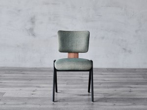 Cadira de menjador de tela d'interior amb potes de fusta