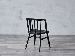 Stain Dark Color Masīvkoka ēdamistabas krēsls