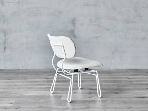 Современный белый кожаный обеденный стул