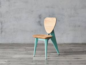 Cadira de menjador de disseny modern amb metall i fusta