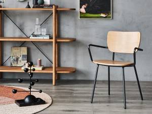 Metal Dining Room Arm Chair Uban sa Polywood