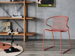 Outdoor သို့မဟုတ် Indoor အတွက် ခေတ်မီဒီဇိုင်း Steel Arm Chair