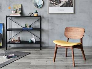 Modern Dining Wooden Chair With Fabric Seat