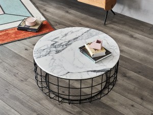 Modernong Round Nesting Marble Coffee Tables