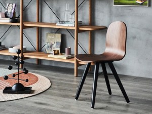 Plywood Seat And Back Dining Chair With Solid wood legs