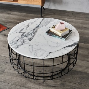 Modern Round Nesting Marble Coffee Tables