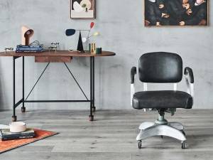 Aluminum Office Chair with upholstered back and seat