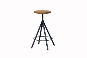 Metalowa rama Regulowane drewniane wysokie stołki barowe