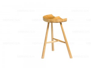 Wewnętrzny prosty stołek barowy z litego drewna
