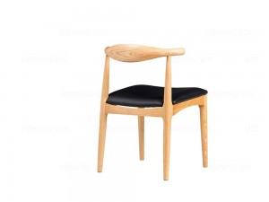 Restaurační dřevěná designová jídelní židle s čalouněním