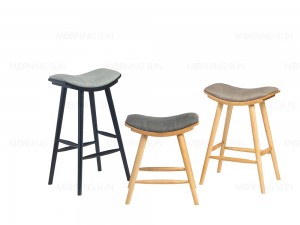 Dřevěný rám pro volný čas barové stoličky s čalouněným sedákem