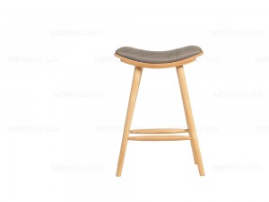 Koka rāmja atpūtas bāra krēsli ar polsterētu sēdekli