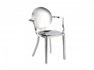 Utomhus-inomhus barstol i metall i rostfritt stål