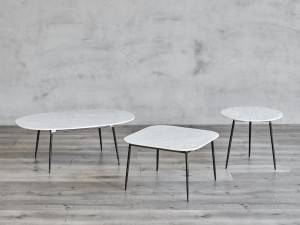 I-Contemporary White Marble Coffee Table